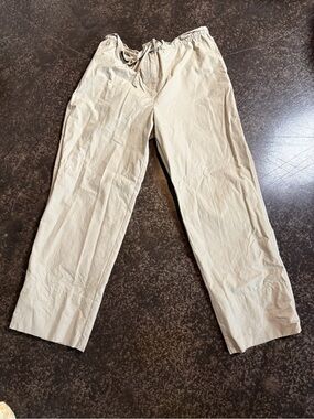 Frank & Oak women’s unisex Khaki Drawstring Chinos - Light Beige